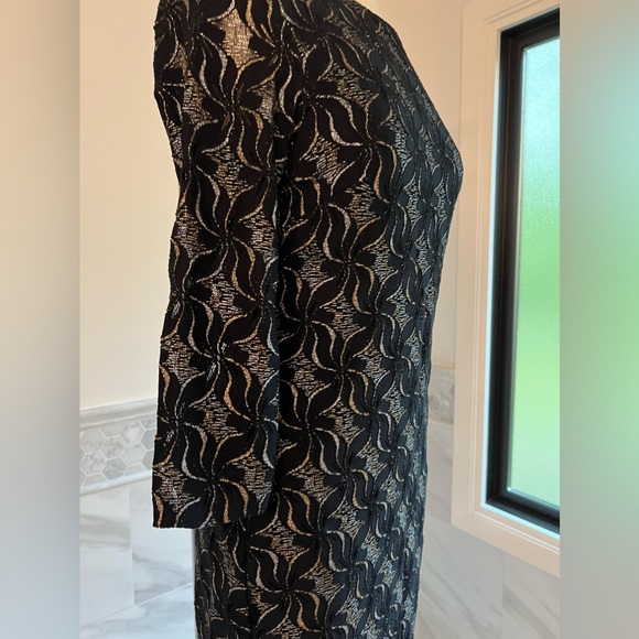 Kensie Knit Lurex Sheath Black Dress - Picture 5 of 12